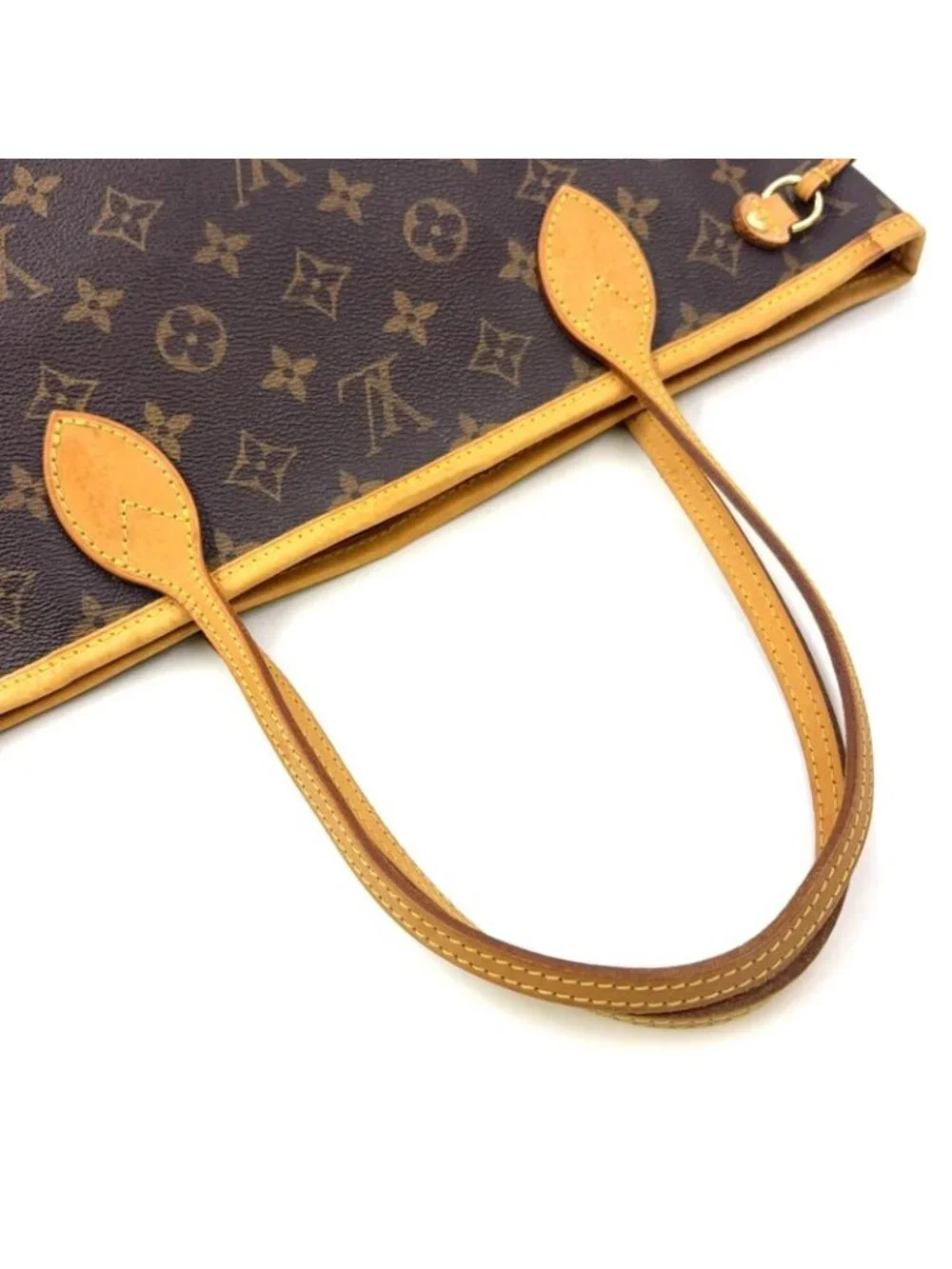 ★SOLD★ Louis Vuitton Neverfull PM Monogram Leather Brown Tote Gold - Picture 10 of 15